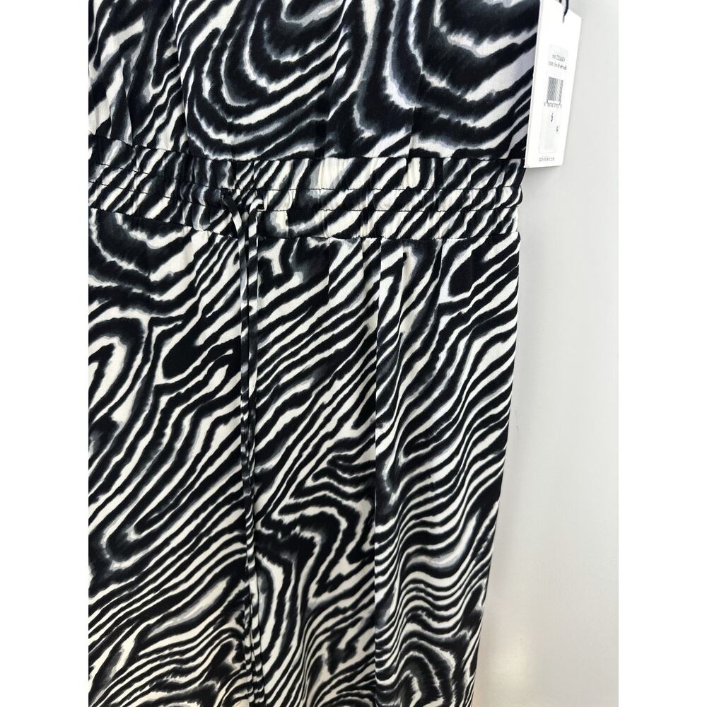 NWT Calvin Klein Zebra Animal Print Jumpsuit Drawstring Sleeveless Size 6 - Picture 6 of 14